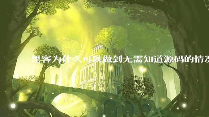 黑客为什么可以做到无需知道源码的情况下找出系统漏洞？